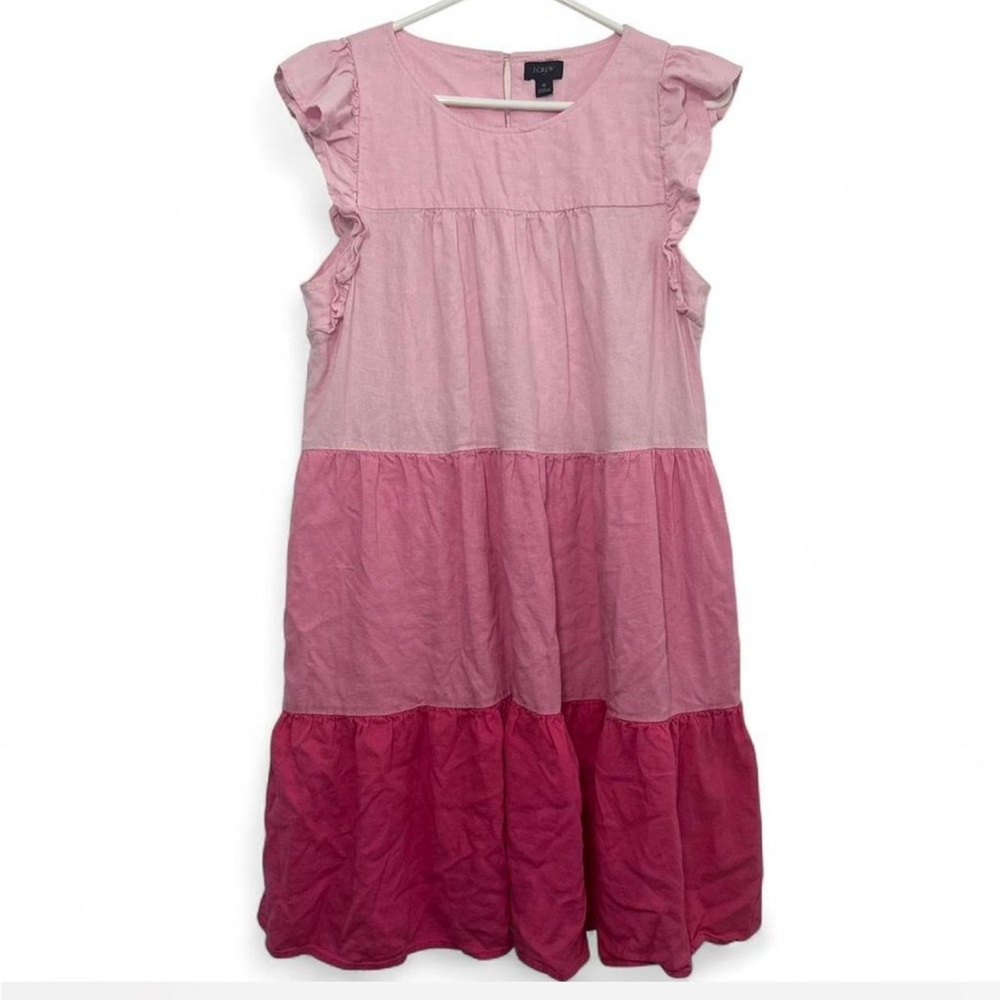 J. Crew—Pink Tiered Midi Dress